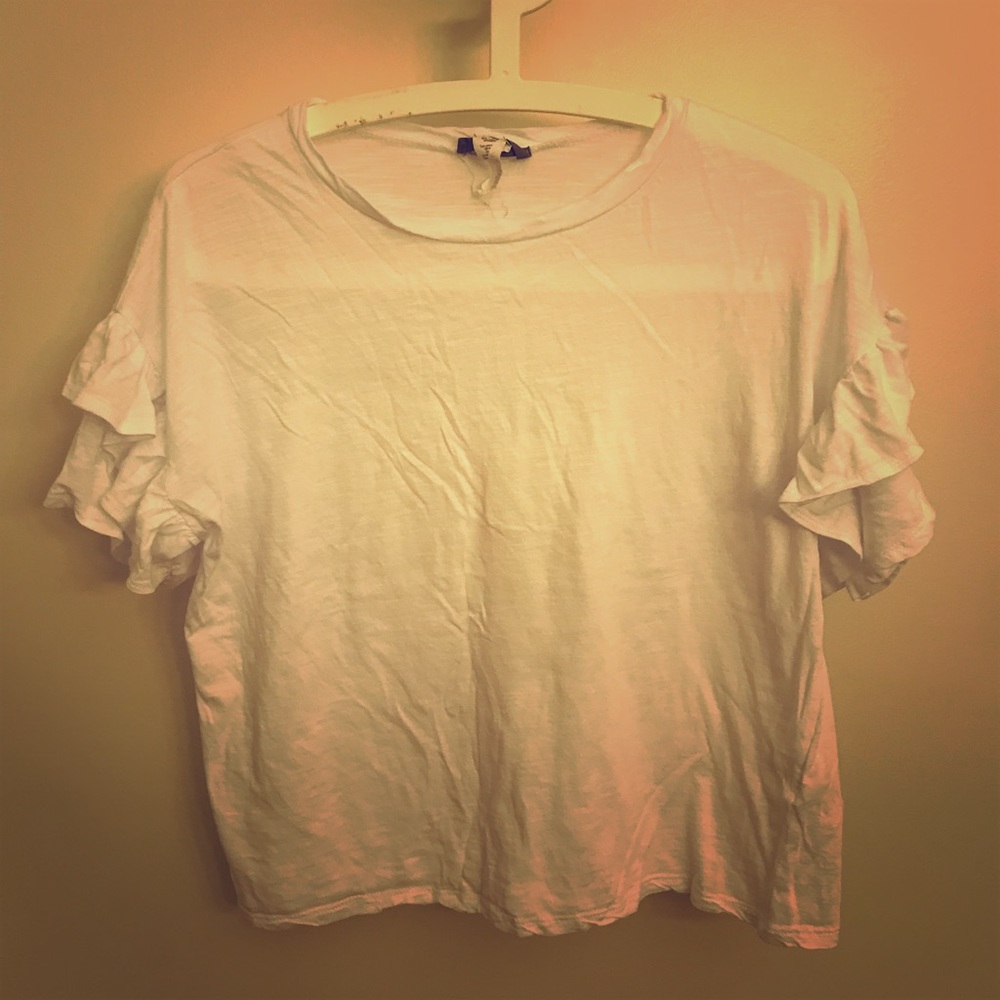 White Ruffle Sleeve